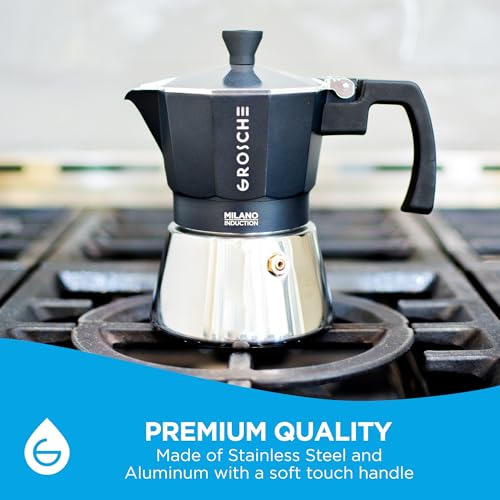 Milano Induction Stovetop Espresso Maker Moka Pot 3 Cup