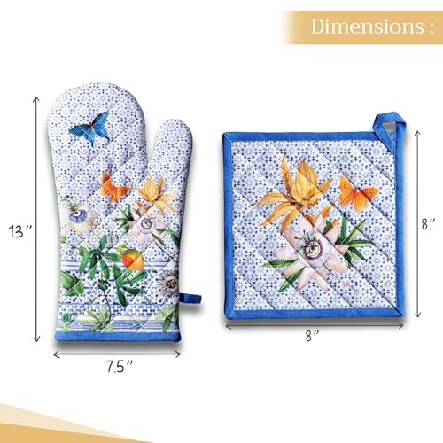 100% Cotton Oven Mitt & Pot Holder Set (2 Count)