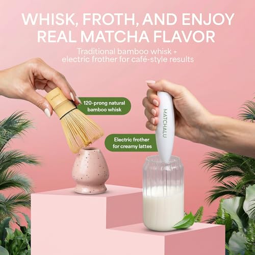 Matcha Whisk Set With Ceramic Matcha Bowl (9 Count)