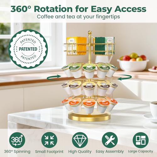 K Cup Holder Coffee Pod Organizer Carousel for Countertop