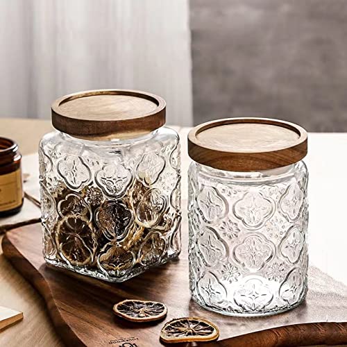 Vintage Glass Airtight Storage Jar Set of 2