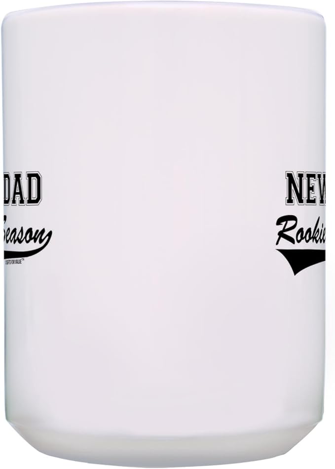 Funny Rookie Season New Dad 1st Fathers Day Mug - 2 Pack 15oz Ceramic Coffee Set