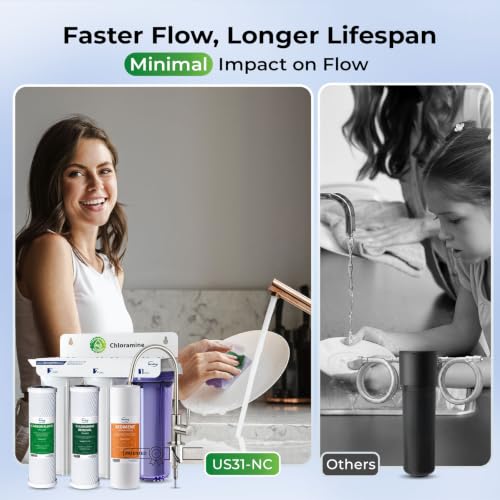 US31-NC 3-Stage Under Sink Water Filter System with Faucet, 1 Year