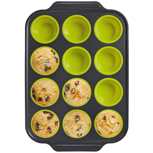 Silicone Muffin Pans for Baking with Metal Frame