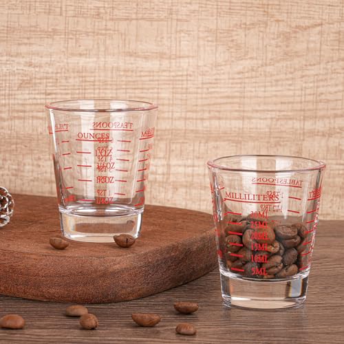 4 Pack Shot Glasses Measuring cup Espresso Shot Glass Liquid Heavy Glass Wine Glass 26 (4 Count)