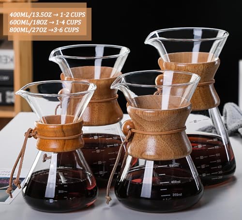 Pour Over Coffee Maker with Reusable Stainless Steel Drip Filter