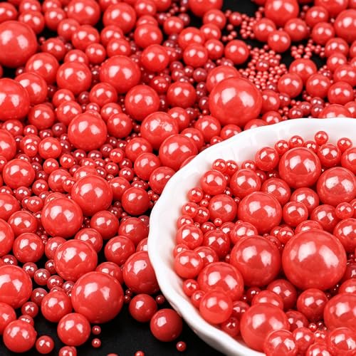 Red Pearl Sprinkles for Cake Decorating