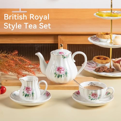 Sweejar Porcelain Tea Sets British Royal Series (22 Count)
