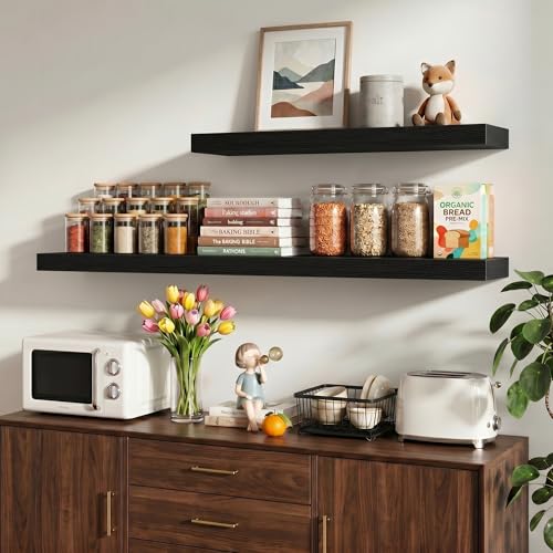 16 Inch Floating Shelves Wall Mounted for Display (2 Count)