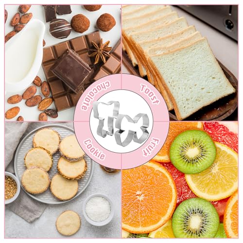 6Pcs Bow Cookie Cutters 3.9" Coquette Bowknot Shape Cookie Cutting Molds Biscuit Cutters for Women Birthday Wedding Baby Shower DIY Craft Baking Supplies (6 Count)