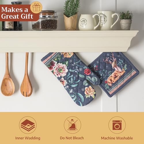 100% Cotton Oven Mitt & Pot Holder Set (2 Count)