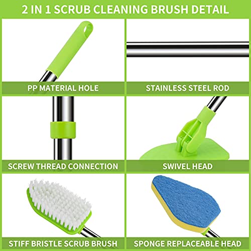 Extendable Scrub Cleaning Brush with Long Handle 35''