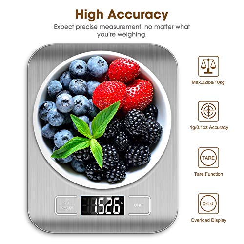 Food Scale 22lb Digital Kitchen Scale Weight Grams and Oz for Baking and Cooking