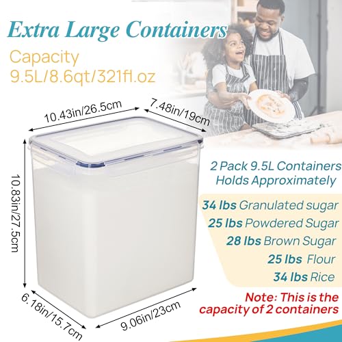 9.5L Flour Sugar Storage Containers (2 Count)