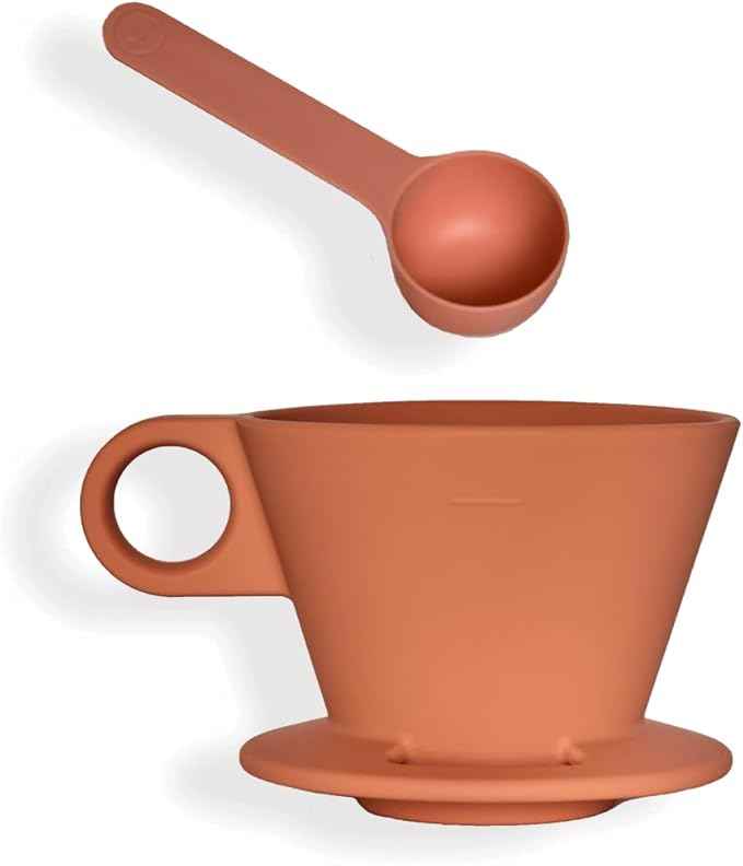 Verve Dwell Dripper Pour Over Coffee Maker Set, Non-Electric Coffee Dripper, Manual Brew Maker (Red)