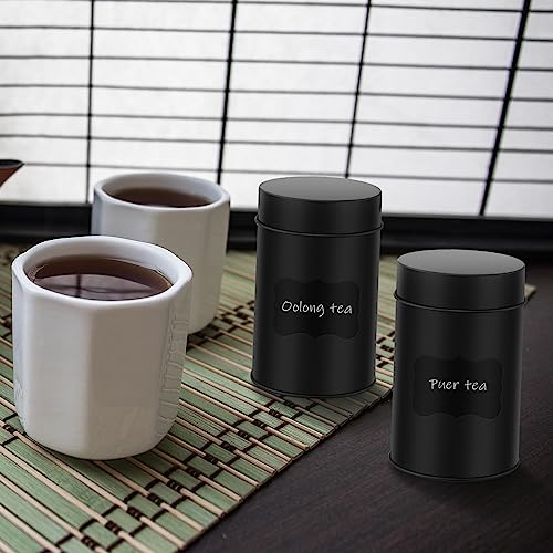 6 Pcs Tea Tin Canisters 16oz Metal Storage with Airtight Double Lid (6 Count)