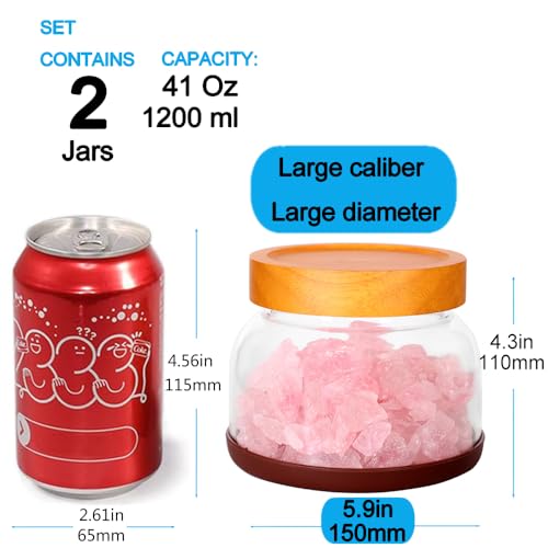 2 Pack Striped Borosilicate Glass Airtight Canisters