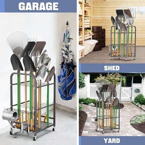 Garden Tool Organizer with Wheels