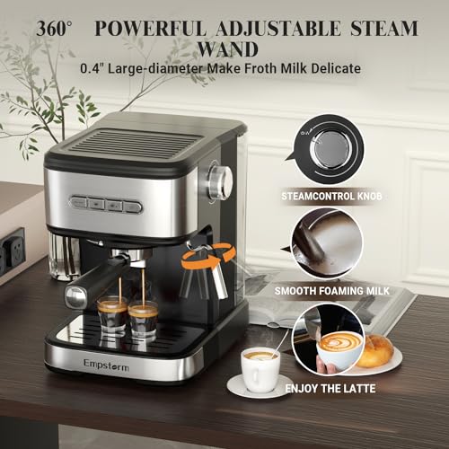 20 Bar Espresso Machine with Milk Frother Steam