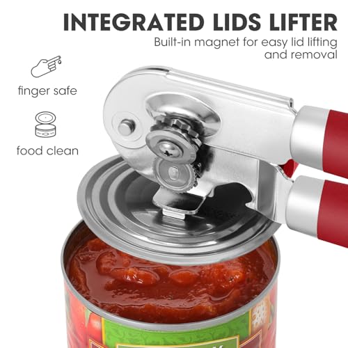Manual Can Opener Hand Held with Magnet for Home Kitchen