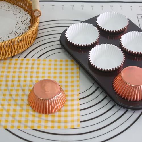 Standard Champagne Gold Foil Cupcake Liners Muffin Baking Cups for Party and More (100 Count)