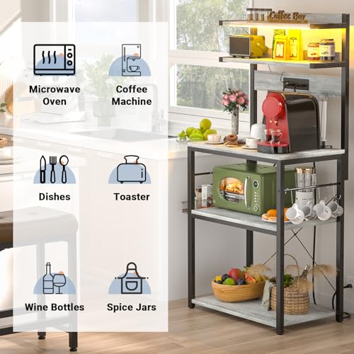 Bakers Rack with Power Outlet & RGB LED