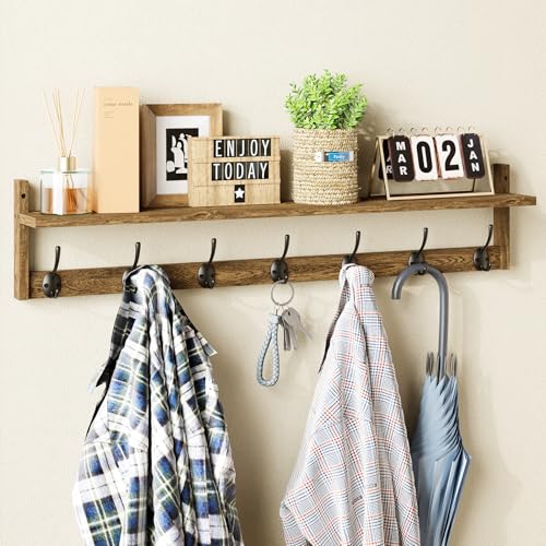 35" L Wooden Coat Rack Wall Mount