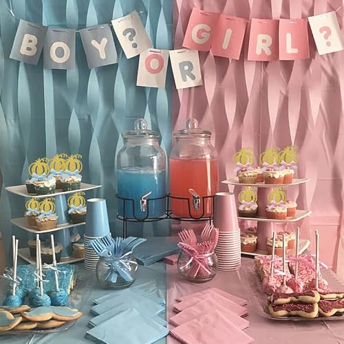24pcs Pumpkin Gender Reveal Cupcake Toppers (24 Count)