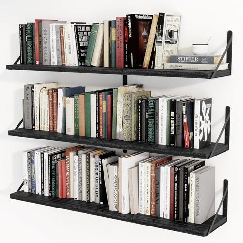 Floating Book Shelves for Wall (3 Count)