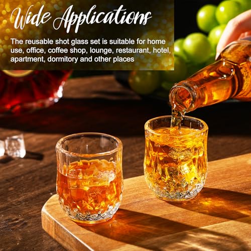 24 Pcs 2.7 oz Mini Shot Glasses Set Whiskey Tasting Glasses Heavy Duty Base Clear Shot Cup Cute Cordial Mini Wine Cups for Bourbon (24 Count)
