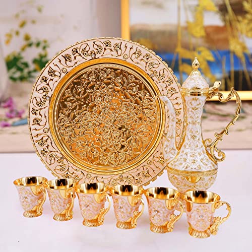 Turkish Tea Coffee Cup and Pot Set Including Teapot