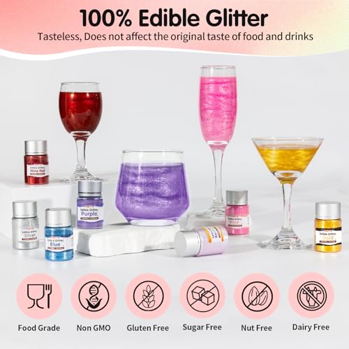 4 Colors Edible Glitter Set