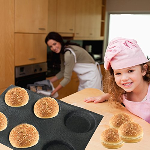 Silicone Bun Bread Form Round Shape Bread Tray Perforated Bakery Molds