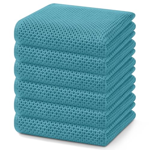 100% Cotton Waffle Weave Kitchen Dish Towels 6 (6 Count)