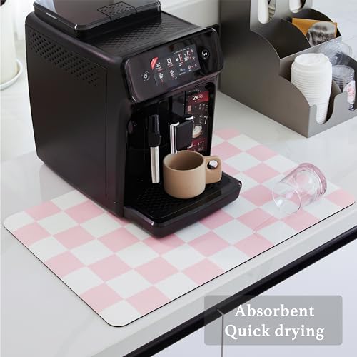 Checkered Dish Drying Mat for Kitchen Counter