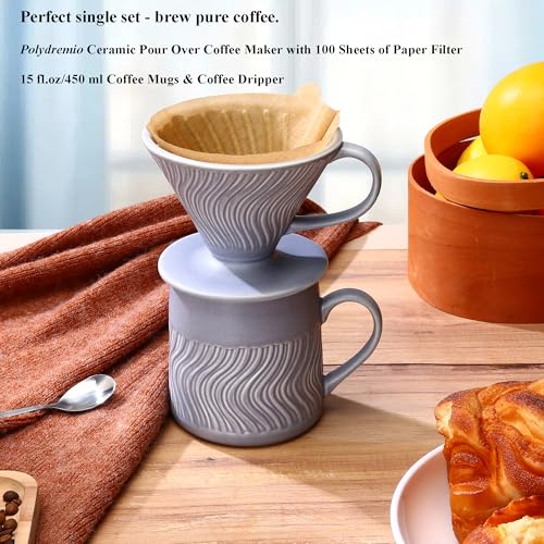 Pour Over Coffee Maker with 100 Sheets of Paper Filter