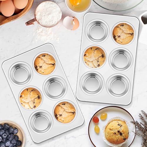 1 Pack Stainless Steel Muffin Pan (2.5 Count)