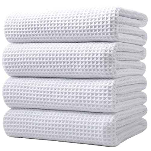 430 GSM Poly Blend Microfiber Quick Dry Waffle Bath Towel (4 Count)