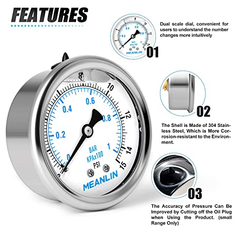 0~15Psi Stainless Steel 1