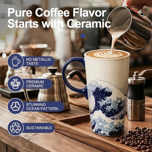 17oz Ceramic Travel Mug with Lid