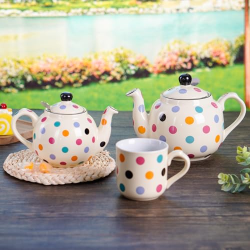 Farmhouse 4 Cup Ceramic Teapot with Removable Infuser and Lid