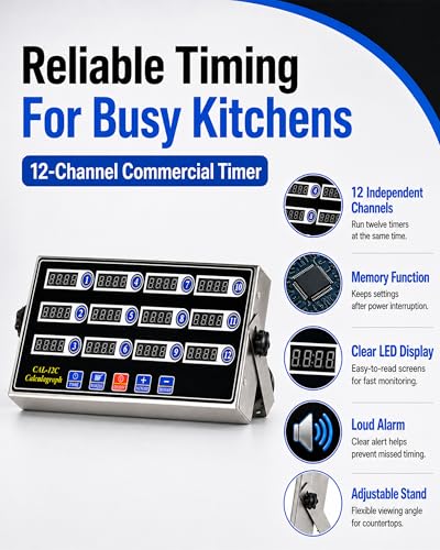 Commercial 12 Channel Digital Kitchen Timer