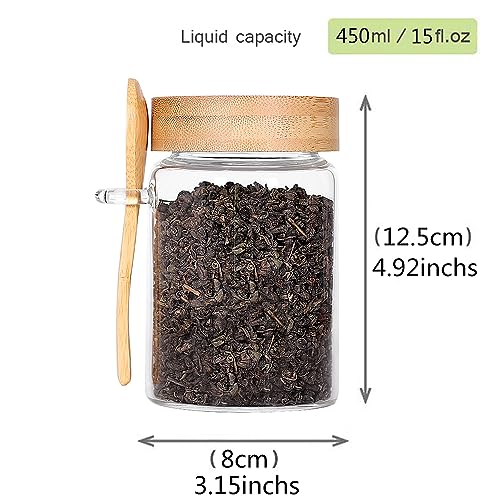 Glass Jar with Screw Lid and Spoon (6 Count)