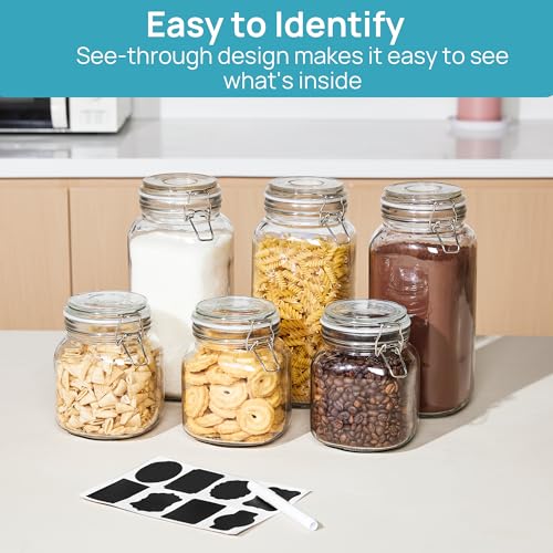 78oz Glass Food Storage Jars with Airtight Clamp Lids (3 Count)