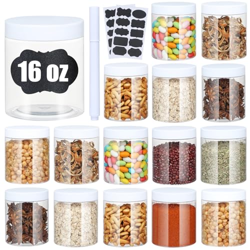 Plastic Jars with Lids (16 Count)