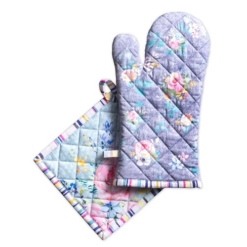 100% Cotton Oven Mitt & Pot Holder Set