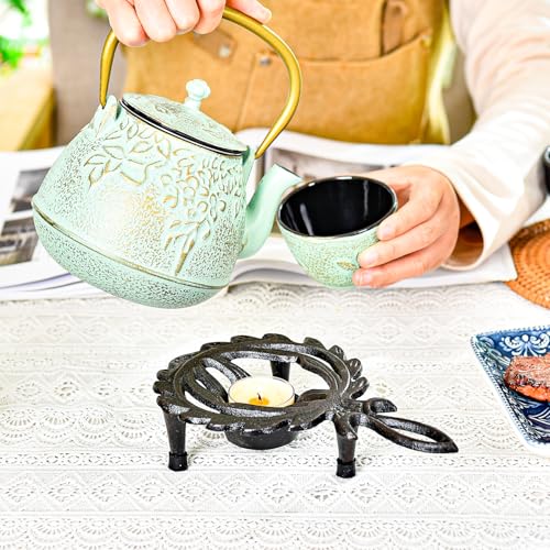 Cast Iron Tealight Warmer with Pretty Flame Shape Design