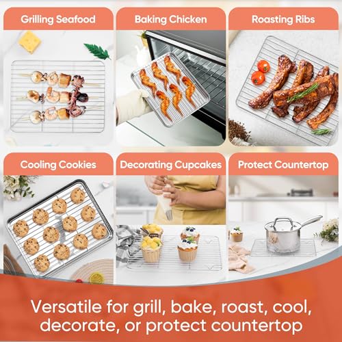 4 PCS Cooling Racks for Quarter Sheet Pan (4 Count)