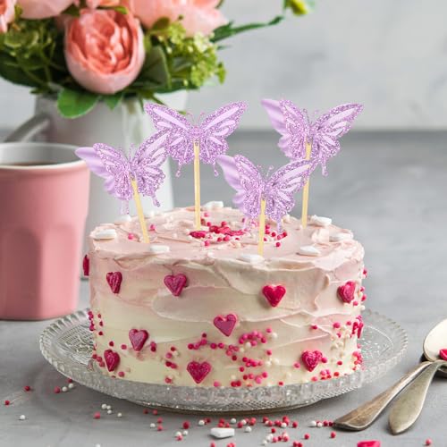 48 Pcs Butterfly Cupcake Toppers 3D (48 Count)
