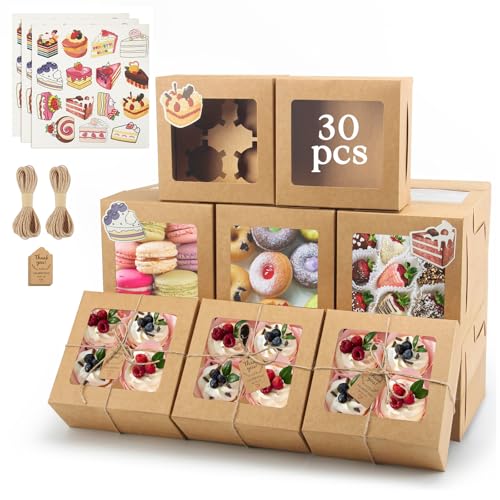 Cupcake Boxes with Window (30 Count)